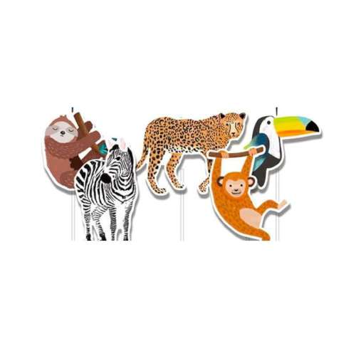 Party Candles - Jungle Animals #4 - Pack of 5